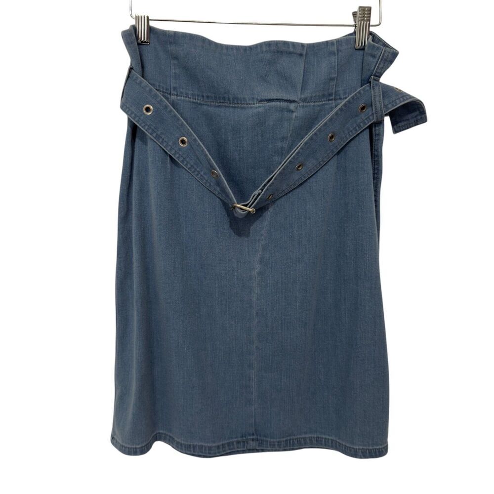 NWT J Brand Tranquil Pleated Belted Denim Skirt In Heavenly Size M